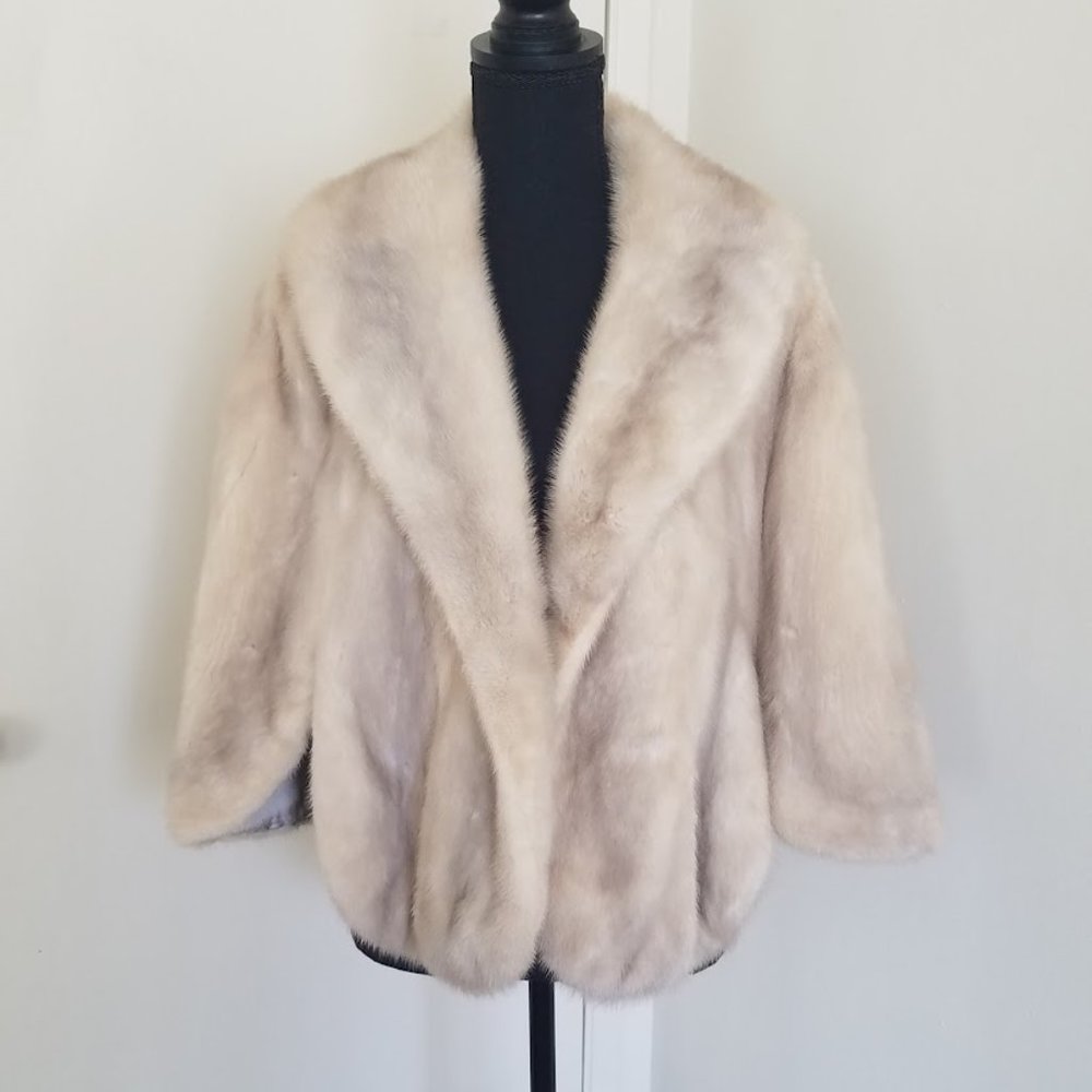 Vintage 1960s/1970s Mink Stole by Bullock's of Southern California / Blonde Fur